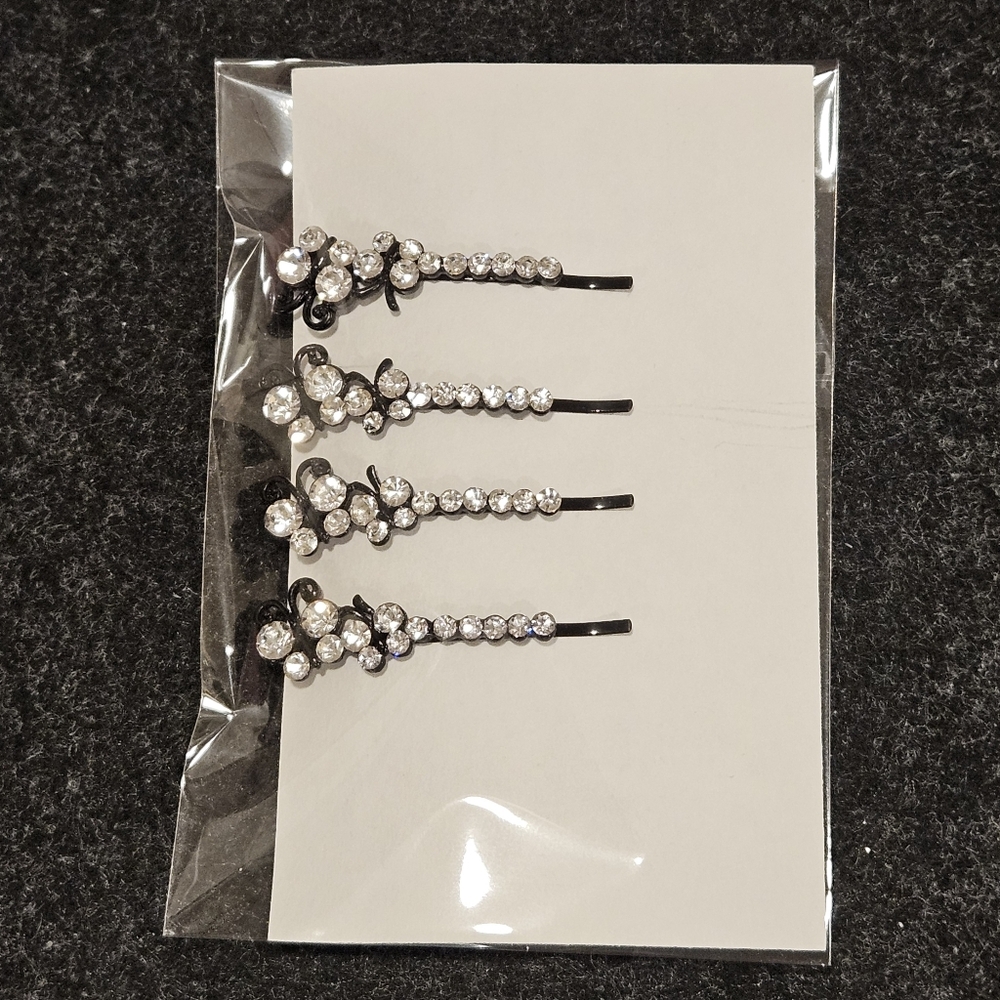 Set Of 4 Butterfly hair pins Special Occasion Updo Bun Braid Prom Party - Picture 4 of 4